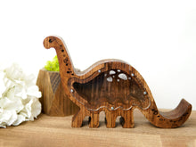 Load image into Gallery viewer, Wooden Piggy Bank Dinosaur (Large, Engraving)