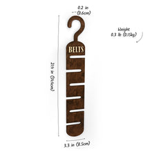 Load image into Gallery viewer, Wooden Belt Hanger for Closet, Space-Saving Wood Rack for Belts, Men’s Closet Accessory & Storage Hook
