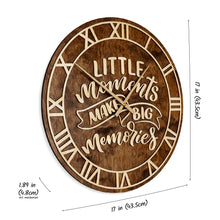 Load image into Gallery viewer, Hanging Round Wall Clock, Silent Wooden Clock