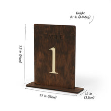 Load image into Gallery viewer, Black Wooden Table Numbers for Event Decorations