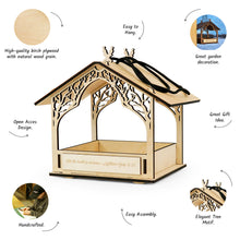 Load image into Gallery viewer, Rustic Wooden Bird Feeder, Outdoor Hanging Feeder for Wild Birds with Natural Wood Finish