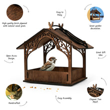 Load image into Gallery viewer, Handmade Wooden Bird Feeder, Personalized Outdoor Decor for Gardens & Patios