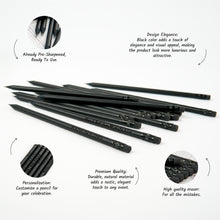 Load image into Gallery viewer, Personalized Black Wooden HB Pencils, The Perfect Personalized Gift Idea