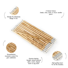 Load image into Gallery viewer, Personalized Natural Wooden HB Pencils, Custom Engraved for Unique, Personal Gifts