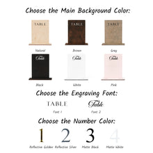 Load image into Gallery viewer, Black Wooden Table Numbers for Event Decorations