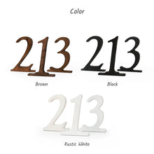 Load image into Gallery viewer, Set of 1-10 Wooden Table Numbers for Weddings and Special Events