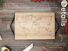 Load image into Gallery viewer, Natural Wood Cutting Board With Leather Handles (3 colors, personalization)