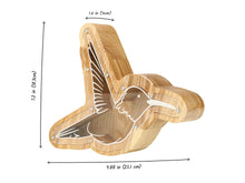 Load image into Gallery viewer, Wooden Piggy Bank Hummingbird (Engraving)