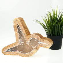 Load image into Gallery viewer, Wooden Piggy Bank Hummingbird (Engraving)