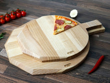 Load image into Gallery viewer, Wooden Pizza Cutting Board "Modern"