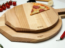 Load image into Gallery viewer, Wooden Pizza Cutting Board "Modern"