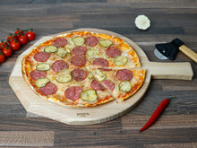 Load image into Gallery viewer, Wooden Pizza Cutting Board "Modern"