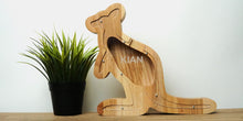 Load image into Gallery viewer, Wooden Piggy Bank Kangaroo (Brown, Engraving)