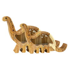 Load image into Gallery viewer, Wooden Piggy Bank Dinosaur (Small, Engraving)