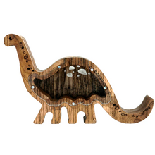 Load image into Gallery viewer, Wooden Piggy Bank Dinosaur (Large, Engraving)