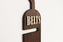 Load image into Gallery viewer, Wooden Belt Hanger for Closet, Space-Saving Wood Rack for Belts, Men’s Closet Accessory & Storage Hook