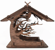 Load image into Gallery viewer, Wooden bird feeder "Sitting Bird"