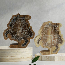 Load image into Gallery viewer, Wooden Piggy Bank Lithuanian Vytis (Engraving)