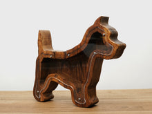 Load image into Gallery viewer, Wooden Piggy Bank Dog (Brown, Engraving)