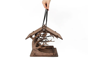 Wooden bird feeder "Sitting Bird"