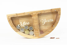 Load image into Gallery viewer, Wooden Piggy Bank For Couple (L, Engraving)
