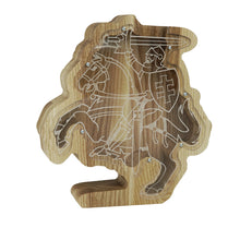 Load image into Gallery viewer, Wooden Piggy Bank Lithuanian Vytis (Engraving)