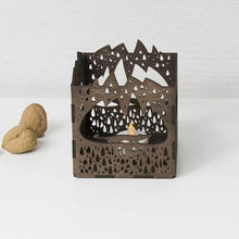 Load image into Gallery viewer, candle bottle holder - wood candle box