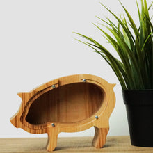 Load image into Gallery viewer, Wooden Piggy Bank Pig (Small, Engraving)