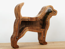 Load image into Gallery viewer, Wooden Piggy Bank Dog (Brown, Engraving)
