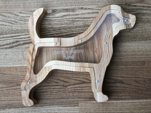 Load image into Gallery viewer, Wooden Piggy Bank Dog (Engraving)