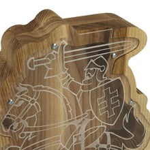 Load image into Gallery viewer, Wooden Piggy Bank Lithuanian Vytis (Engraving)