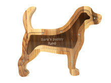 Load image into Gallery viewer, Wooden Piggy Bank Dog (Engraving)