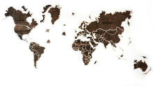 Load image into Gallery viewer, Wooden Word Map - Wood Wall World Map Two Layered