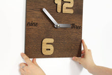 Load image into Gallery viewer, Wooden Clock - Wood Wall Clock
