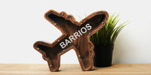 Load image into Gallery viewer, Wooden Piggy Bank Plane (Brown, Engraving)
