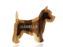 Load image into Gallery viewer, Wooden Piggy Bank Dog (Engraving)