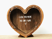 Load image into Gallery viewer, Wooden Piggy Bank Heart (Brown, Engraving)