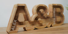 Load image into Gallery viewer, Wooden Piggy Bank For Couple (L, Engraving)