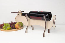 Load image into Gallery viewer, Wine bottle holder - wood wine bottle box bull