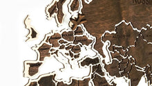 Load image into Gallery viewer, Wooden Word Map - Wood Wall World Map Two Layered