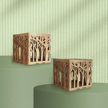 Load image into Gallery viewer, Candle Holder , Natural Wood Unique Candle Holder