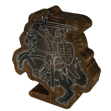 Load image into Gallery viewer, Wooden Piggy Bank Lithuanian Vytis (Engraving)