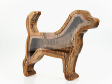 Load image into Gallery viewer, Wooden Piggy Bank Dog (Brown, Engraving)