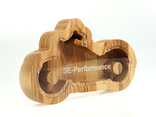Load image into Gallery viewer, Wooden Piggy Bank Motorcycle (Engraving)
