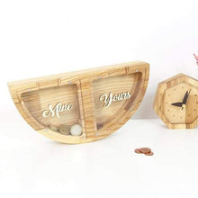 Load image into Gallery viewer, Wooden Piggy Bank For Couple (L, Engraving)