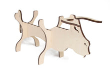 Load image into Gallery viewer, Wine bottle holder - wood wine bottle box bull
