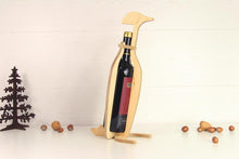 Load image into Gallery viewer, Wine bottle holder - wood wine bottle box penguin
