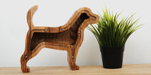 Load image into Gallery viewer, Wooden Piggy Bank Dog (Brown, Engraving)