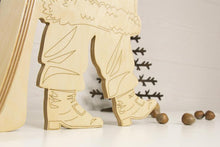 Load image into Gallery viewer, Wine bottle holder - wood wine bottle box santa