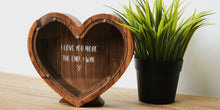 Load image into Gallery viewer, Wooden Piggy Bank Heart (Brown, Engraving)